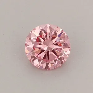 0.4ct ROUND Fancy Vivid Pink VVS2 Coloured Lab diamond
