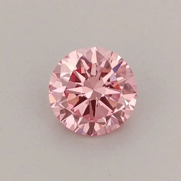 0.4ct ROUND Fancy Vivid Pink VVS2 Coloured Lab diamond