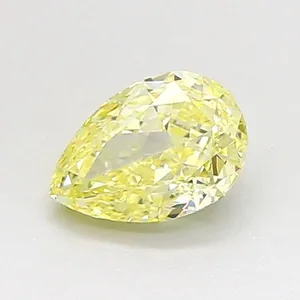 0.67ct PEAR Fancy Light Yellow VVS2 Coloured Lab diamond