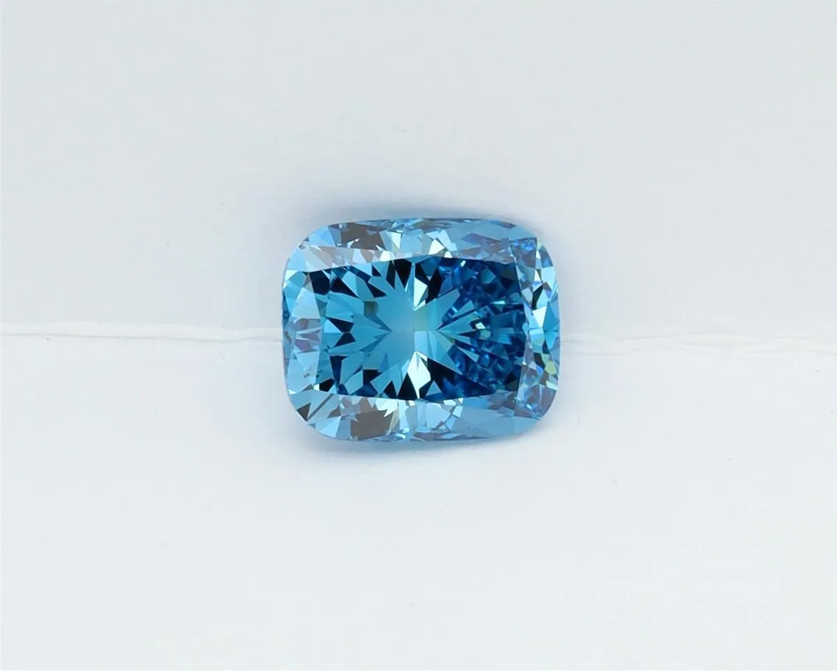 1.08ct CUSHION Fancy Vivid Blue VS1 Coloured Lab diamond
