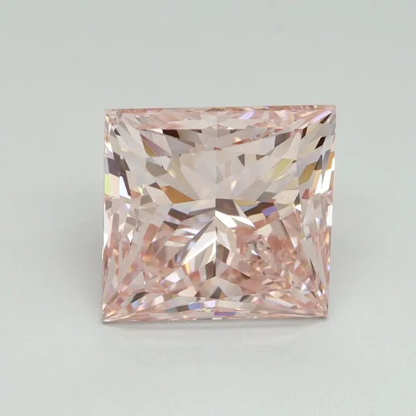 5.02ct PRINCESS Fancy Intense Pink SI1 Coloured Lab diamond