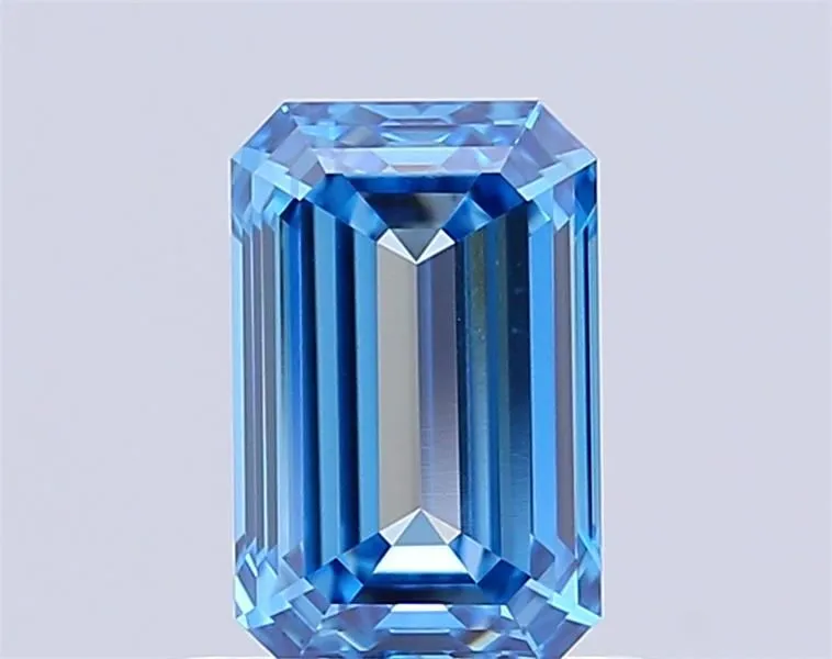 1.02ct EMERALD Fancy Vivid Blue VVS1 Coloured Lab diamond
