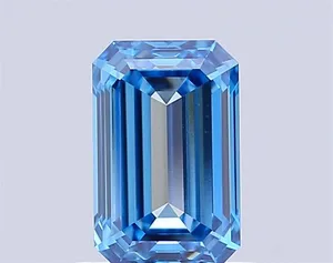 1.02ct EMERALD Fancy Vivid Blue VVS1 Coloured Lab diamond
