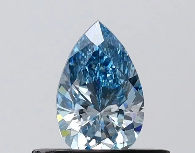 0.47ct PEAR Fancy Vivid Blue VS2 Coloured Lab diamond