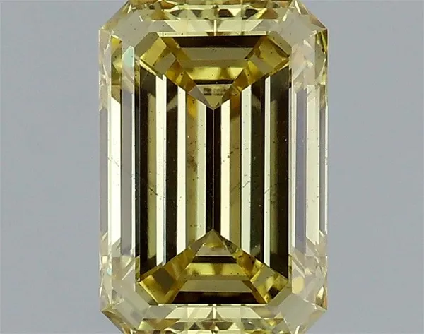 1.12ct EMERALD Fancy Intense Yellow SI1 Coloured Lab diamond