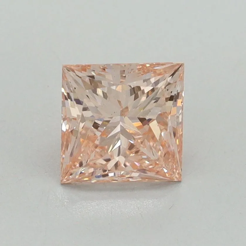 1.03ct PRINCESS Fancy Vivid Pink VS2 Coloured Lab diamond