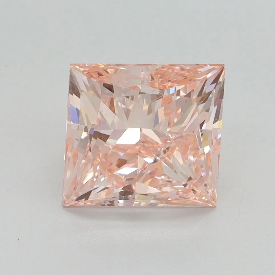 2.50ct PRINCESS Fancy Intense Pink VVS2 Coloured Lab diamond
