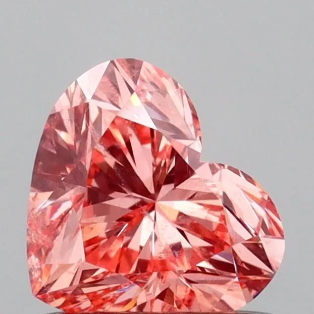 0.76ct HEART Fancy Vivid Pink SI2 Coloured Lab diamond