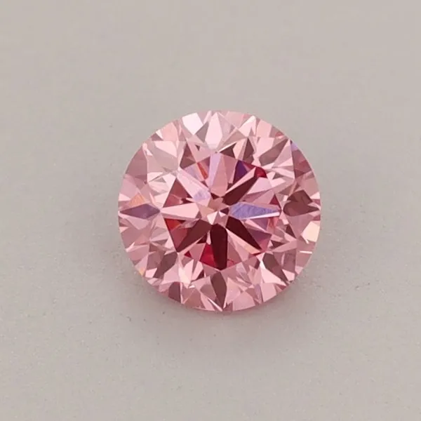 0.41ct ROUND Fancy Vivid Pink VVS2 Coloured Lab diamond