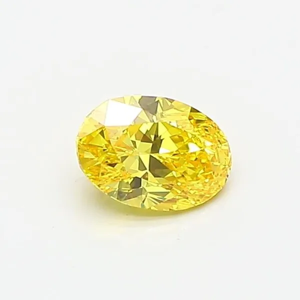 0.49ct OVAL Fancy Vivid Yellow VVS1 Coloured Lab diamond