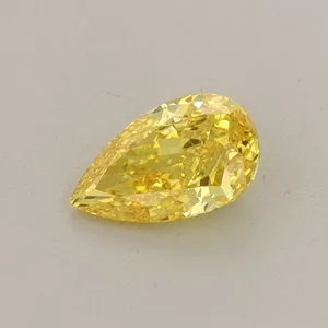 0.32ct PEAR Fancy Vivid Yellow VS1 Coloured Lab diamond