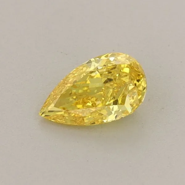 0.32ct PEAR Fancy Vivid Yellow VS1 Coloured Lab diamond