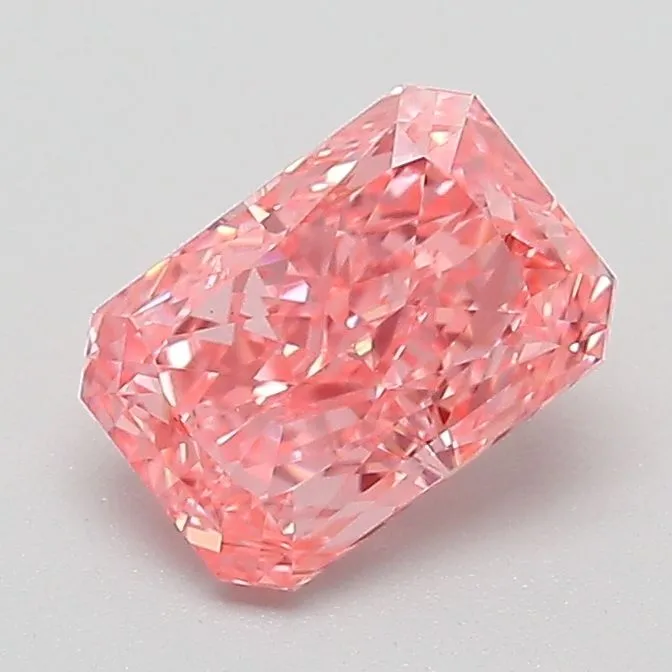 1.05ct RADIANT Fancy Vivid Pink VS1 Coloured Lab diamond