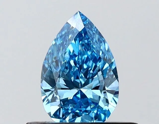 0.54ct PEAR Fancy Vivid Blue VVS2 Coloured Lab diamond