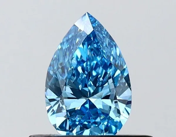 0.54ct PEAR Fancy Vivid Blue VVS2 Coloured Lab diamond