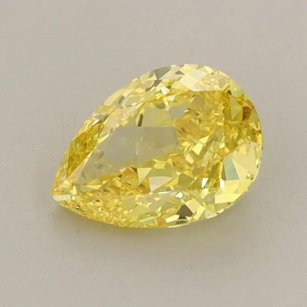 0.79ct PEAR Fancy Vivid Yellow VS1 Coloured Lab diamond