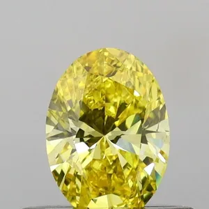 0.44ct OVAL Fancy Vivid Yellow VS2 Coloured Lab diamond