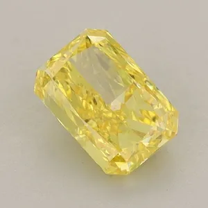 0.88ct RADIANT Fancy Vivid Yellow VS2 Coloured Lab diamond