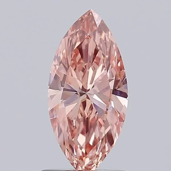 0.89ct MARQUISE Fancy Vivid Pink VVS2 Coloured Lab diamond
