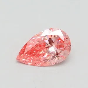 0.5ct PEAR Fancy Vivid Pink SI1 Coloured Lab diamond
