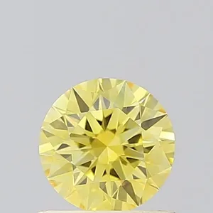 0.53ct ROUND Fancy Vivid Yellow VVS2 Coloured Lab diamond