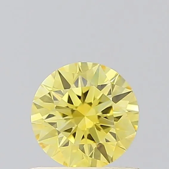 0.53ct ROUND Fancy Vivid Yellow VVS2 Coloured Lab diamond