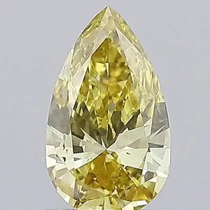 0.9ct PEAR Fancy Intense Yellow VVS2 Coloured Lab diamond