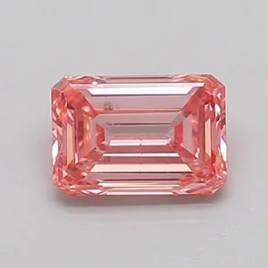 0.64ct EMERALD Fancy Intense Pink SI1 Coloured Lab diamond