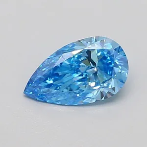 0.57ct PEAR Fancy Vivid Blue VVS2 Coloured Lab diamond