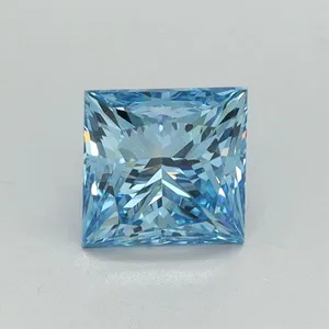1.04ct PRINCESS Fancy Vivid Blue VS1 Coloured Lab diamond