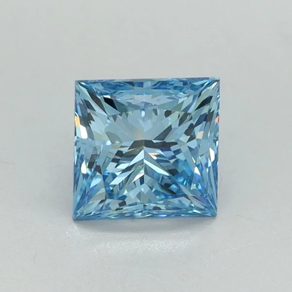 1.04ct PRINCESS Fancy Vivid Blue VS1 Coloured Lab diamond