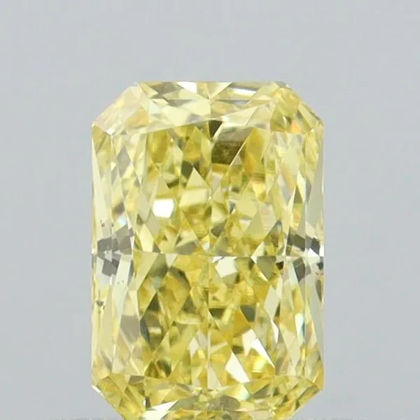 0.72ct RADIANT Fancy Intense Yellow VS2 Coloured Lab diamond