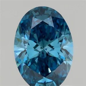 1.08ct OVAL Fancy Vivid Blue VS2 Coloured Lab diamond