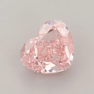 0.88ct HEART Fancy Vivid Pink VS1 Coloured Lab diamond