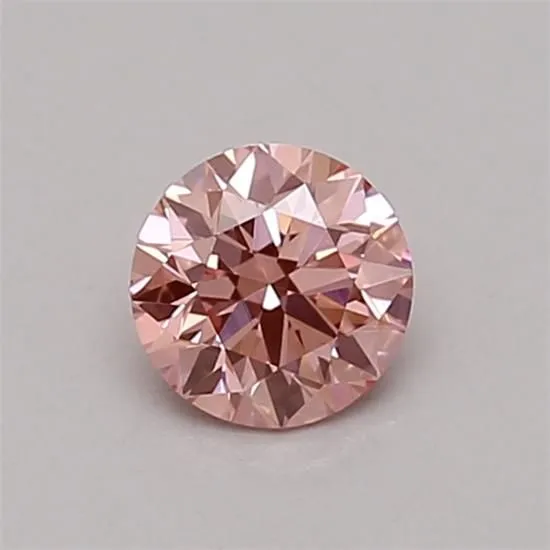 0.37ct ROUND Fancy Vivid Pink VVS2 Coloured Lab diamond
