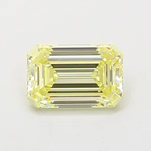 1.02ct EMERALD Fancy Light Yellow VVS2 Coloured Lab diamond