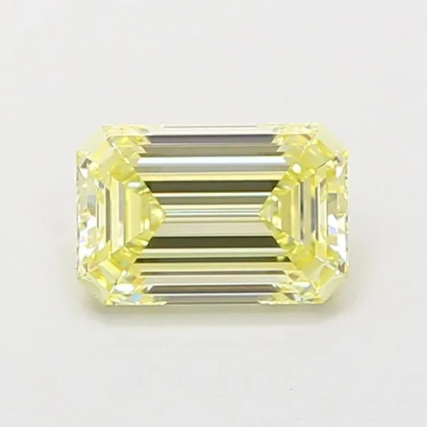 1.02ct EMERALD Fancy Light Yellow VVS2 Coloured Lab diamond