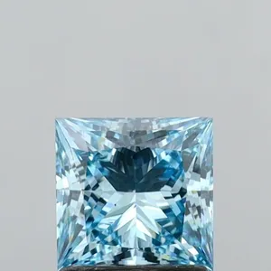 1.44ct PRINCESS Fancy Vivid Blue VS1 Coloured Lab diamond