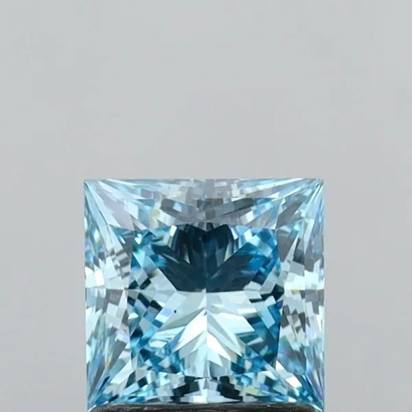 1.44ct PRINCESS Fancy Vivid Blue VS1 Coloured Lab diamond