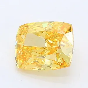 1.26ct CUSHION Fancy Vivid Yellow VS1 Coloured Lab diamond