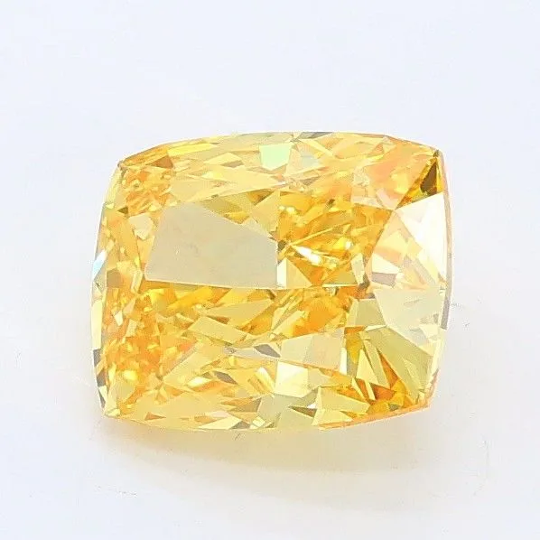 1.26ct CUSHION Fancy Vivid Yellow VS1 Coloured Lab diamond