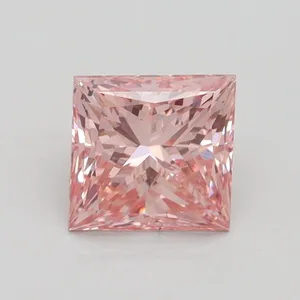 1.37ct PRINCESS Fancy Intense Pink SI2 Coloured Lab diamond