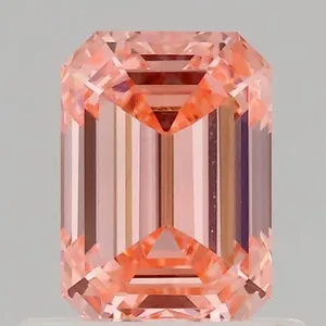 0.79ct EMERALD Fancy Vivid Pink VVS2 Coloured Lab diamond