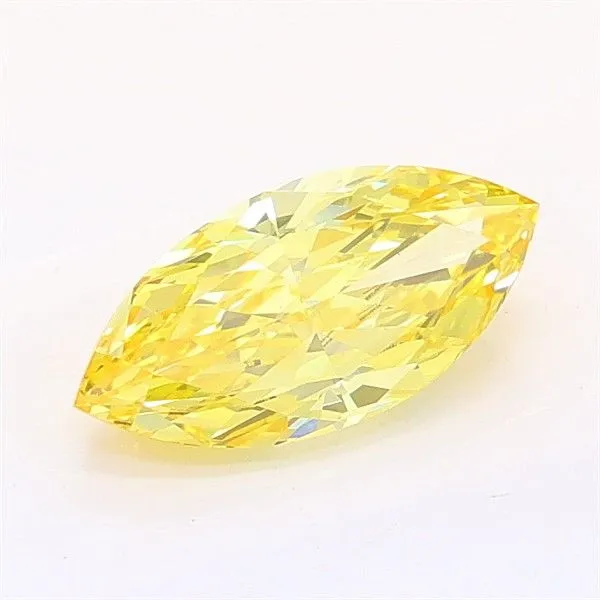 0.93ct MARQUISE Fancy Vivid Yellow VS1 Coloured Lab diamond