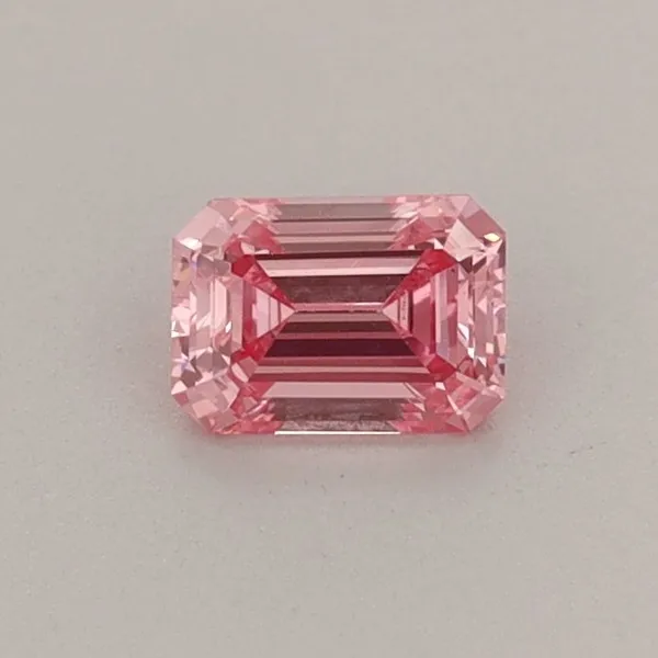 0.35ct EMERALD Fancy Vivid Pink VS1 Coloured Lab diamond