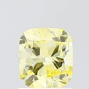 1ct CUSHION Fancy Intense Yellow VS1 Coloured Lab diamond