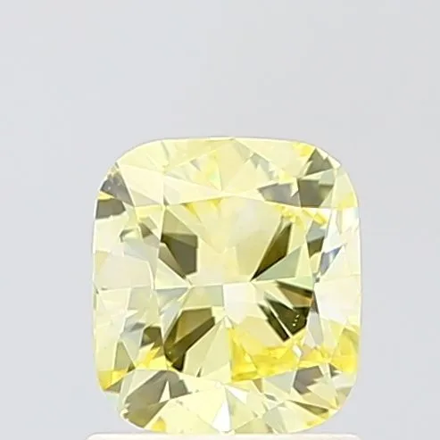 1ct CUSHION Fancy Intense Yellow VS1 Coloured Lab diamond