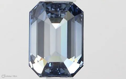 0.53ct EMERALD Fancy Vivid Blue IF Coloured Lab diamond