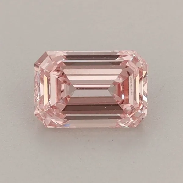 0.65ct EMERALD Fancy Intense Pink VS1 Coloured Lab diamond