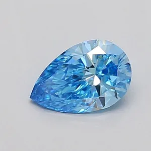 0.43ct PEAR Fancy Vivid Blue VVS2 Coloured Lab diamond